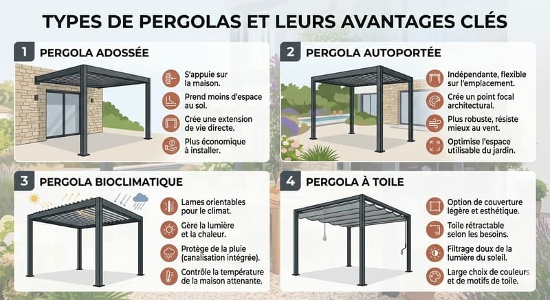 pergola autoportée ou adossée