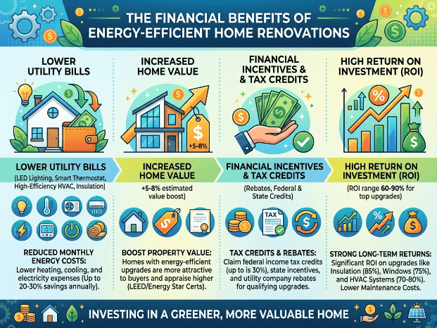Infographie des avantages de la rénovation énergétique