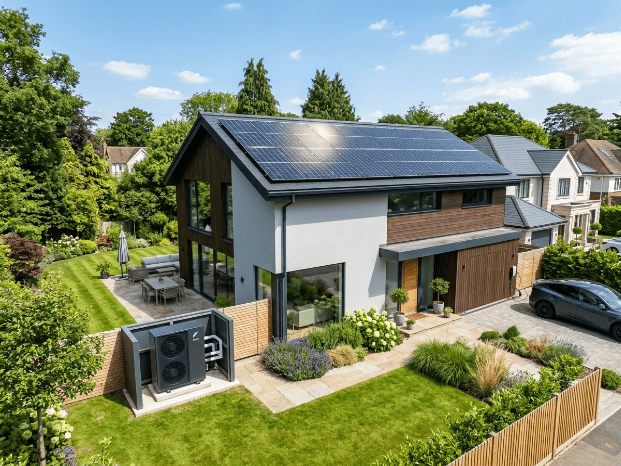 Panneau solaire sur une maison renovee
