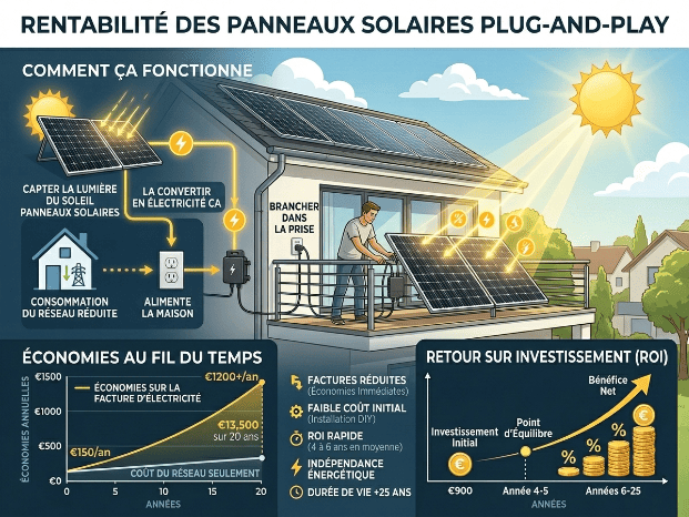 la rentabilité des panneaux solaires plug and play