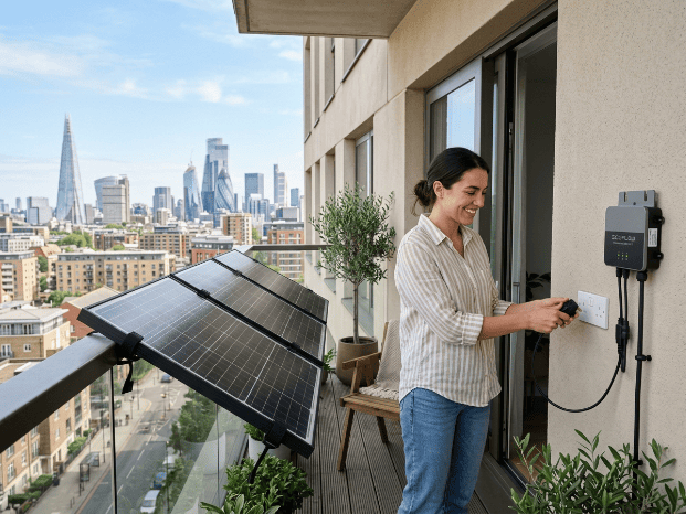 panneau solaire installé sur une terrasse